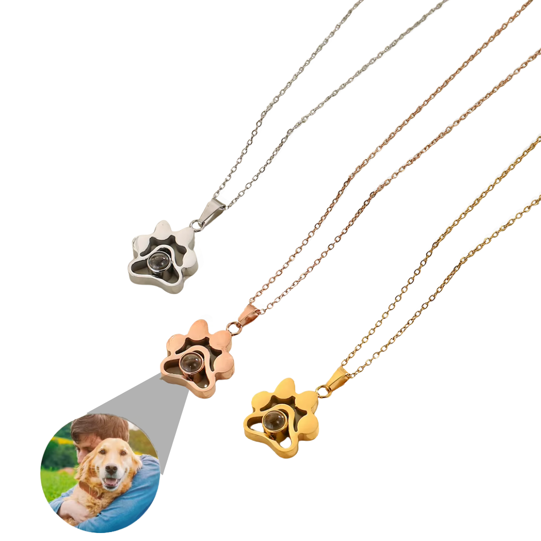 Collar Huella de Mascota con Proyección de Imagen